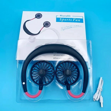 Load image into Gallery viewer, Portable Hanging Neck Sports Fan - Mini USB Portable Neckband With Rechargeable Battery Small Air Cooler Conditioner