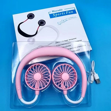 Load image into Gallery viewer, Portable Hanging Neck Sports Fan - Mini USB Portable Neckband With Rechargeable Battery Small Air Cooler Conditioner