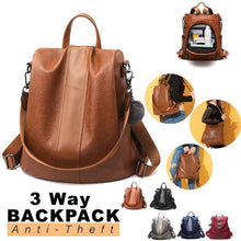 Load image into Gallery viewer, PREMIUM™ Premium Leather Three Way Anti-Thief Women's Backpack
